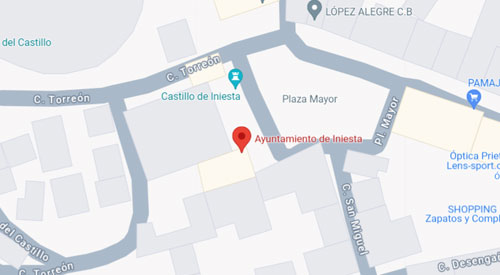 mapa Registro Civil y Juzgado de Paz de Iniesta, Cuenca