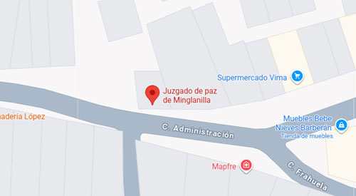 mapa Registro Civil y Juzgado de Paz de Minglanilla, Cuenca